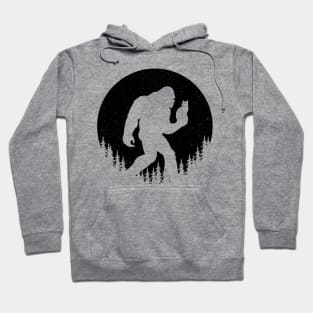 Funny Bigfoot Holding Cat Hoodie